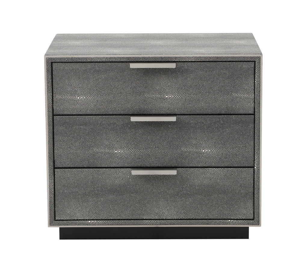 Dynasty - Modern Shagreen Three Drawer Nightstand