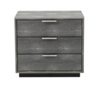 Dynasty - Modern Shagreen Three Drawer Nightstand