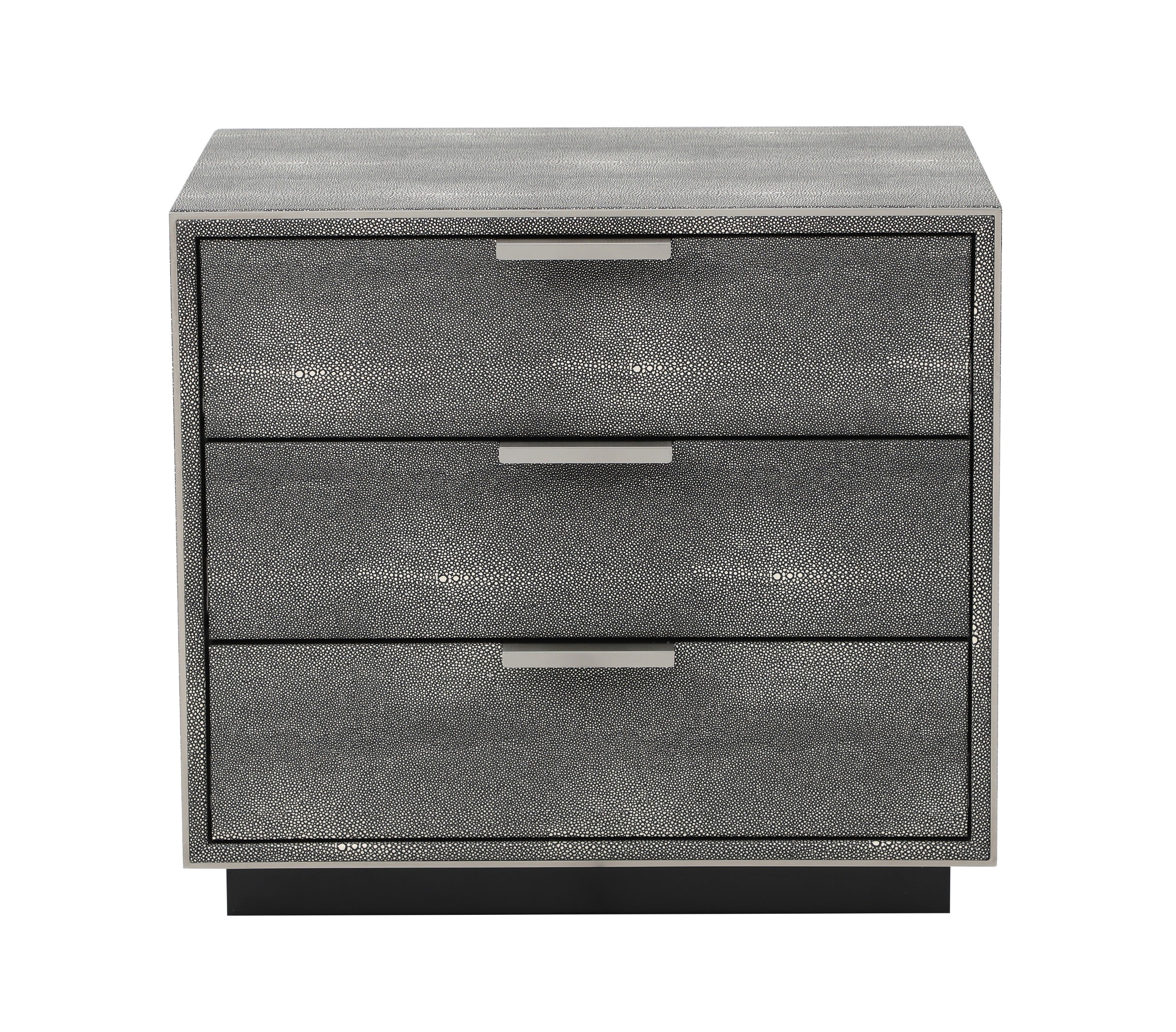 Dynasty - Modern Shagreen Three Drawer Nightstand