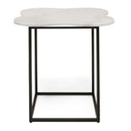 Aleidy - White Marble + Black Metal End Table