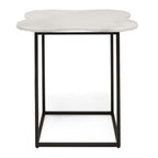 Aleidy - White Marble + Black Metal End Table