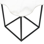 Aleidy - White Marble + Black Metal End Table