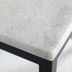 Baca - White Marble + Black Metal End Table