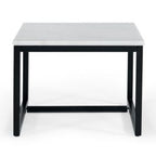 Baca - White Marble + Black Metal End Table