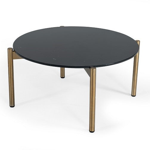 Denzel - Black Marble + Gold Coffee Table