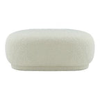 Kael - Contemporary White Sherpa Ottoman