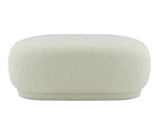 Kael - Contemporary White Sherpa Ottoman
