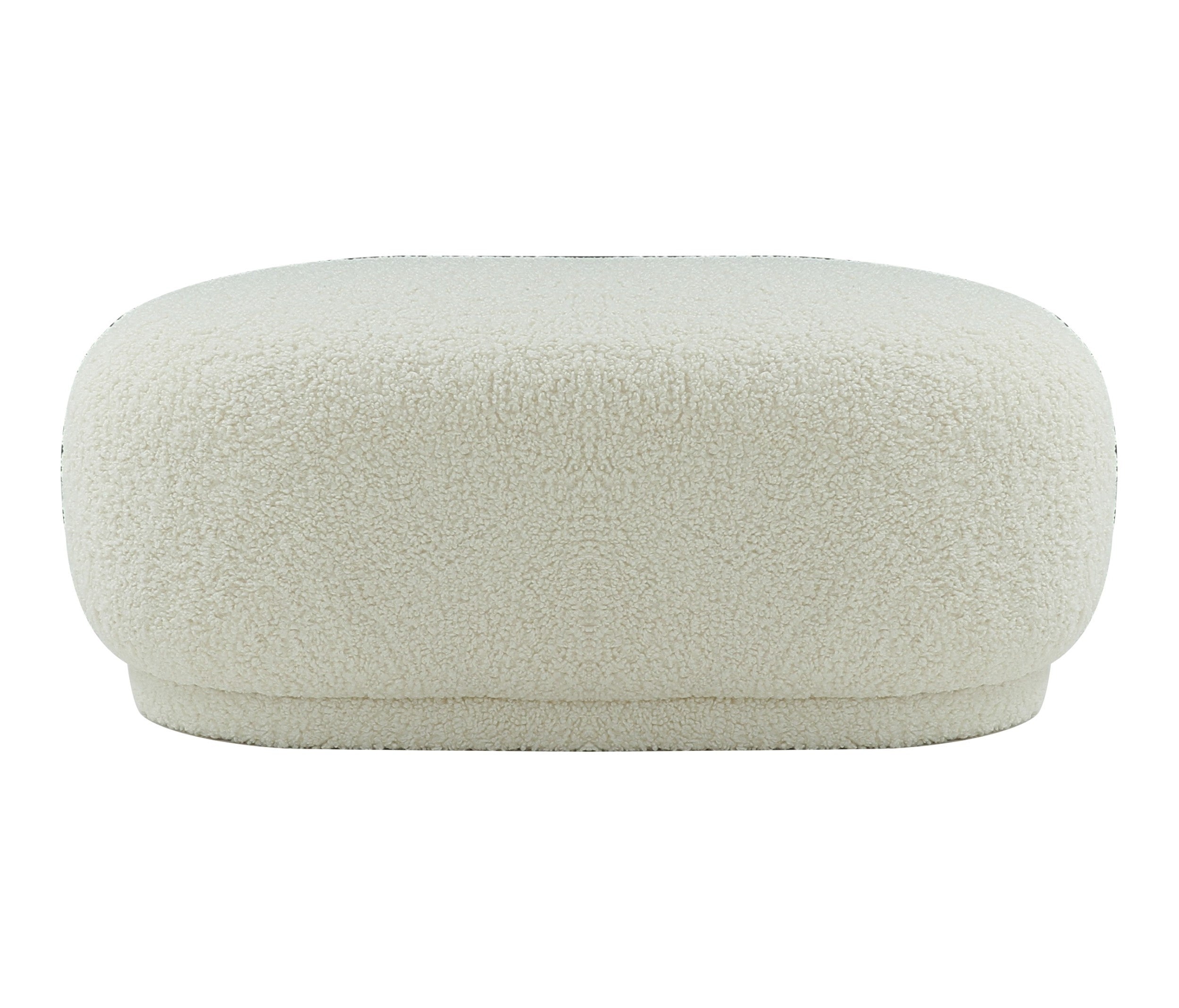 Kael - Contemporary White Sherpa Ottoman