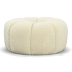 Gadson - Contemporary White Sherpa Ottoman