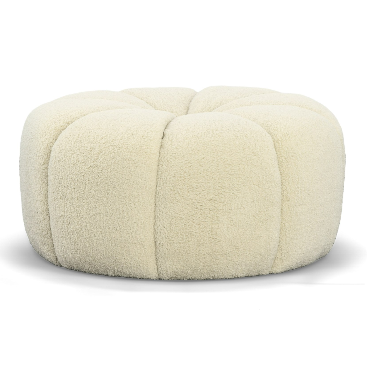 Gadson - Contemporary White Sherpa Ottoman
