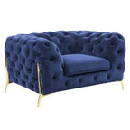 Quincey - Transitional Blue Velvet Chair