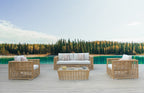 Ko Tao - Outdoor Beige + Wicker Sofa
