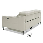 Eden - Modern Grey Leather Loveseat with 2 Recliners