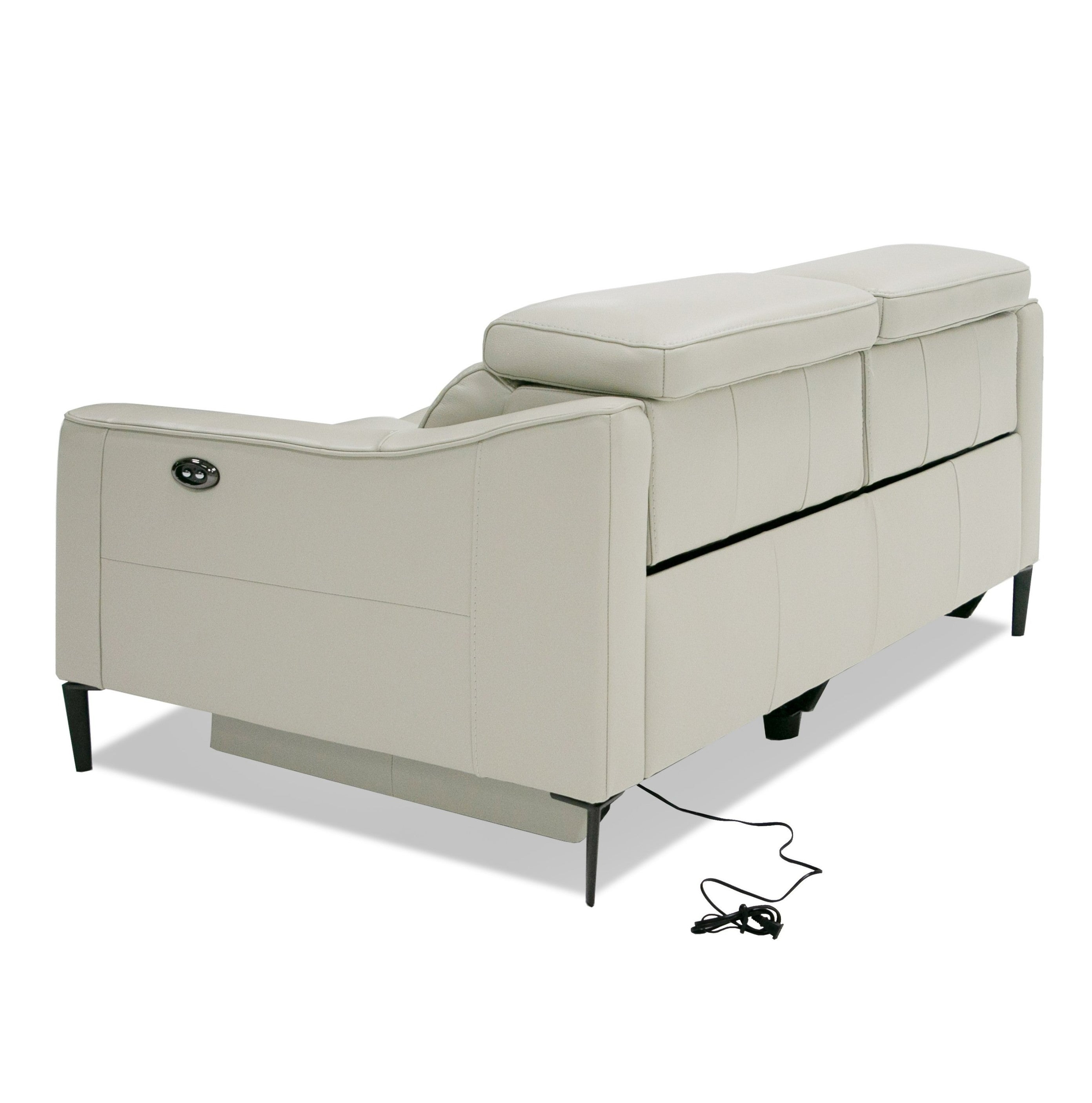 Eden - Modern Grey Leather Loveseat with 2 Recliners