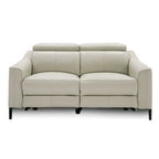 Eden - Modern Grey Leather Loveseat with 2 Recliners