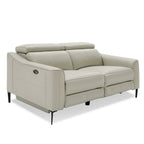 Eden - Modern Grey Leather Loveseat with 2 Recliners