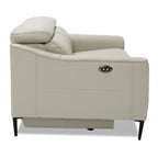 Eden - Modern Grey Leather Loveseat with 2 Recliners
