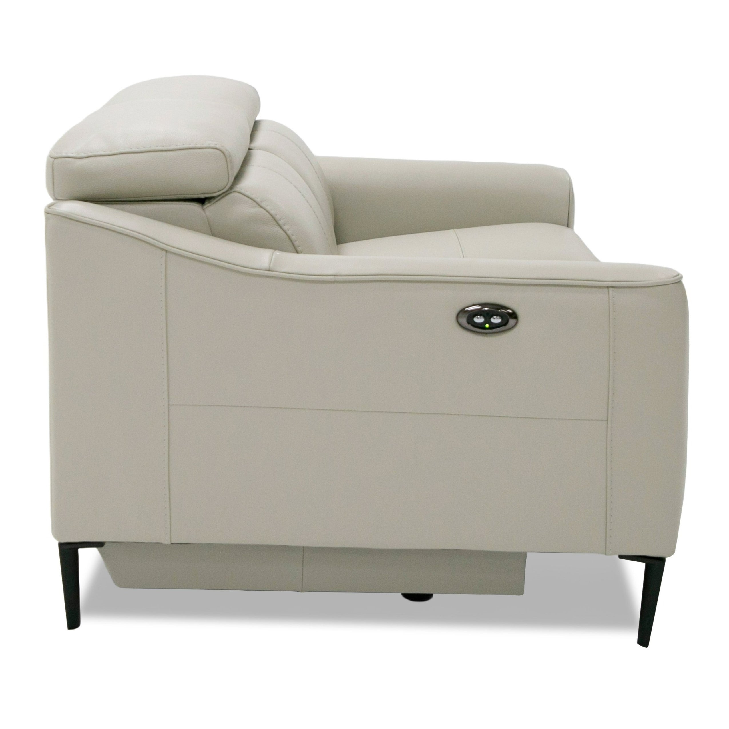 Eden - Modern Grey Leather Loveseat with 2 Recliners
