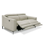 Eden - Modern Grey Leather Loveseat with 2 Recliners