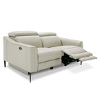 Eden - Modern Grey Leather Loveseat with 2 Recliners