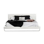 Queen Ramona Modern White Leatherette Bed