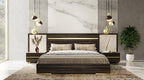 Velondra - Queen Modern Eucalypto + Marble Bed with Two Nightstands - Queen Modern Eucalypto + Marble Bed with Two Nightstands