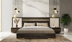 Velondra - Queen Modern Eucalypto + Marble Bed with Two Nightstands - Queen Modern Eucalypto + Marble Bed with Two Nightstands