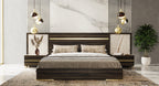 Velondra - Queen Modern Eucalypto + Marble Bed with Two Nightstands - Queen Modern Eucalypto + Marble Bed with Two Nightstands