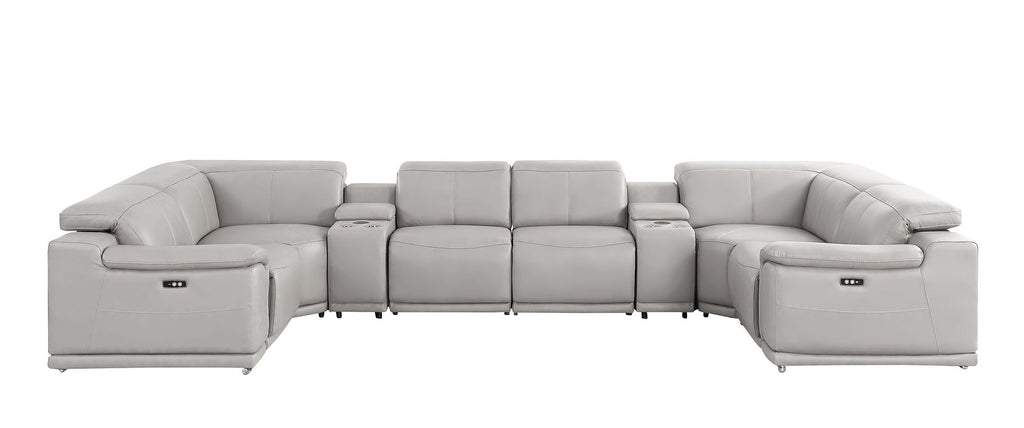 2679 8-Piece U-Shaped Power Reclining Sectional Sofa in Genuine Leather - 4 Recliners