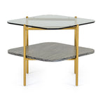 Cari - Glam Gold + Glass End Table