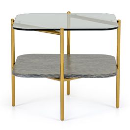 Cari - Glam Gold + Glass End Table