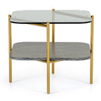 Cari - Glam Gold + Glass End Table