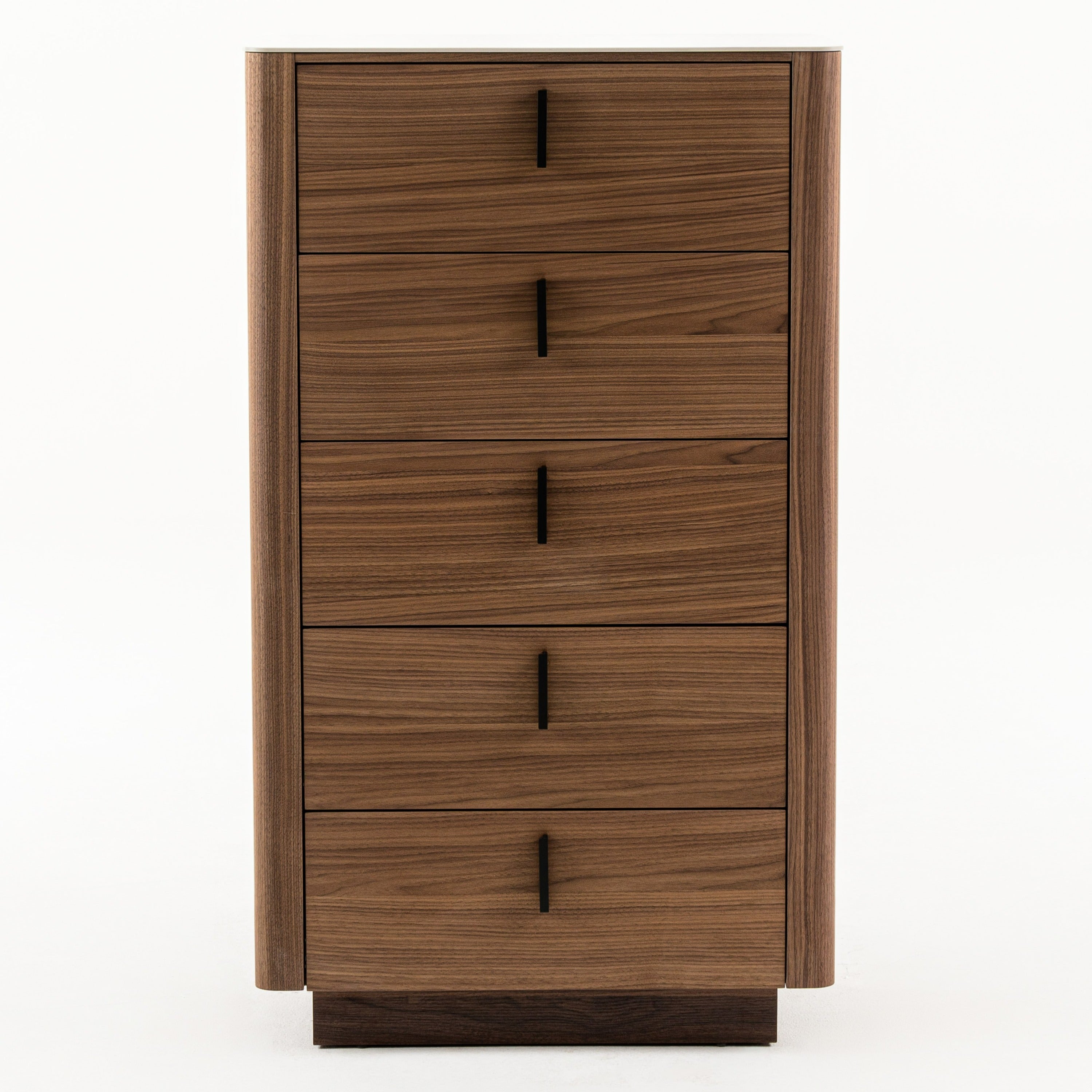 Chelton - Contemporary Walnut and White Ceramic Chest