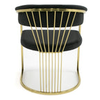 Linda - Modern Black Velvet and Gold Dining Chair