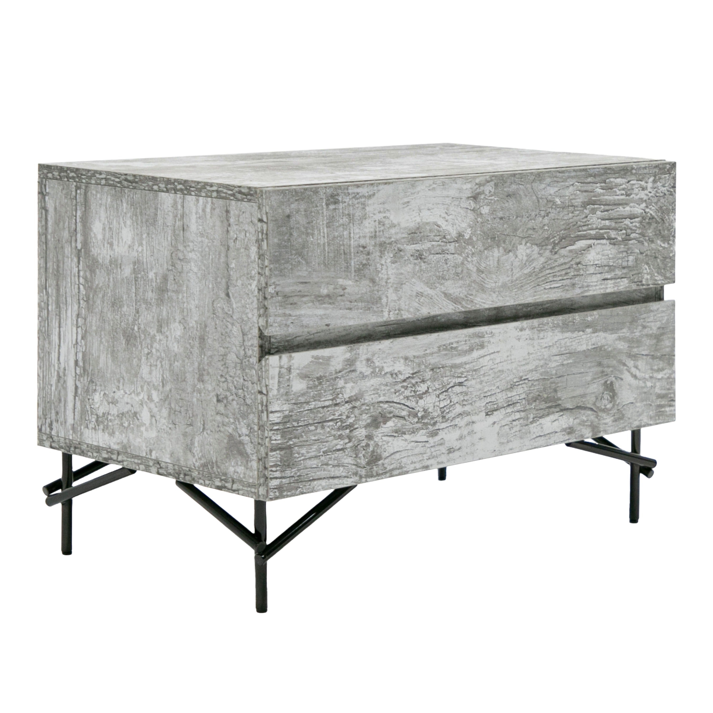 Aria - Italian Modern Multi Grey with texture Nightstand