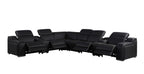 1116 Divanitalia 8-Piece L-Shaped Sectional Sofa in Top Grain Italian Leather with 4 Power Recliners & Power Headrests - Black - SKU 1116-BLACK-8PC-4PWR-SECTIONAL - GROUP - view 3