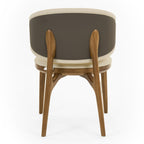 Chance - Contemporary Cream and Brown Leatherette Walnut Dining Chair