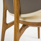 Chance - Contemporary Cream and Brown Leatherette Walnut Dining Chair