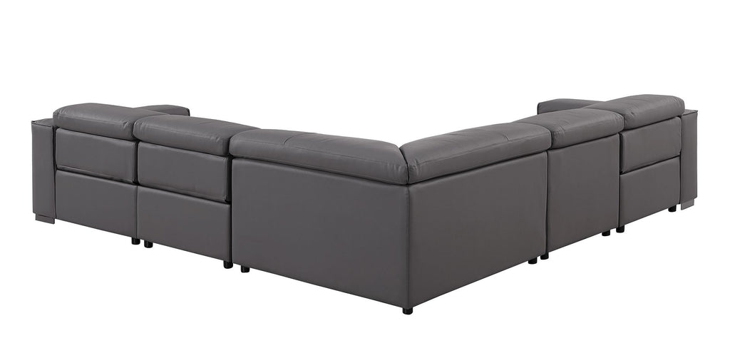 1208 Leather Reclining Set - Sofa & Loveseat with 4 Power Recliners