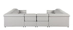 9762 Divanitalia 8-Piece U-Shaped Top Grain Italian Leather Sectional Sofa with 4 Power Recliners