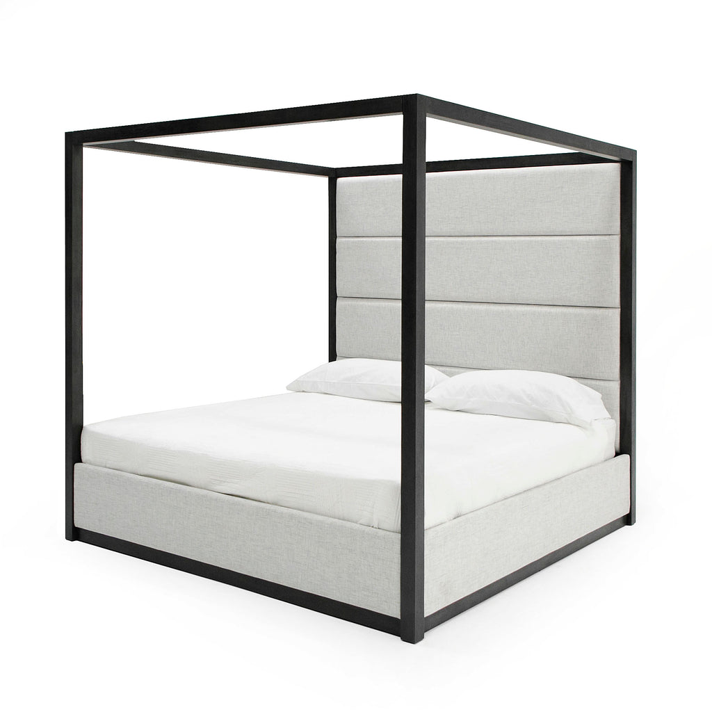 Manhattan - Contemporary Canopy Grey Bed - Contemporary Canopy Grey Bed - Queen
