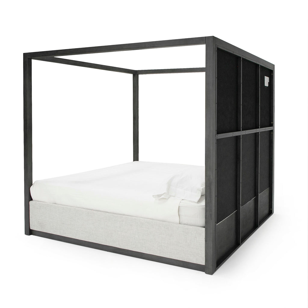 Manhattan - Contemporary Canopy Grey Bed - Contemporary Canopy Grey Bed