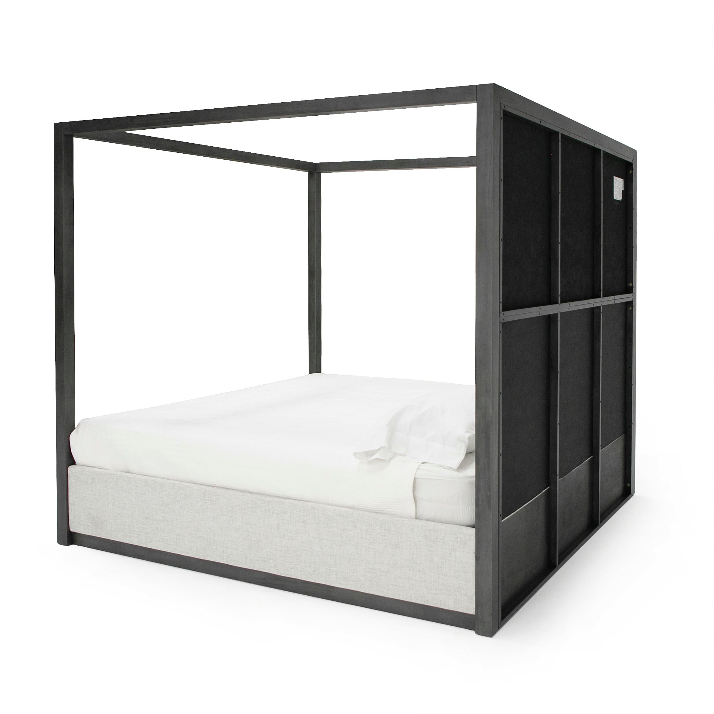 Manhattan - Contemporary Canopy Grey Bed - Contemporary Canopy Grey Bed