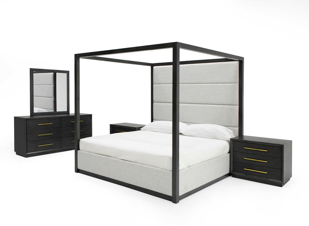 Manhattan - Contemporary Canopy Grey Bed - Contemporary Canopy Grey Bed