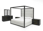 Manhattan - Contemporary Canopy Grey Bed - Contemporary Canopy Grey Bed