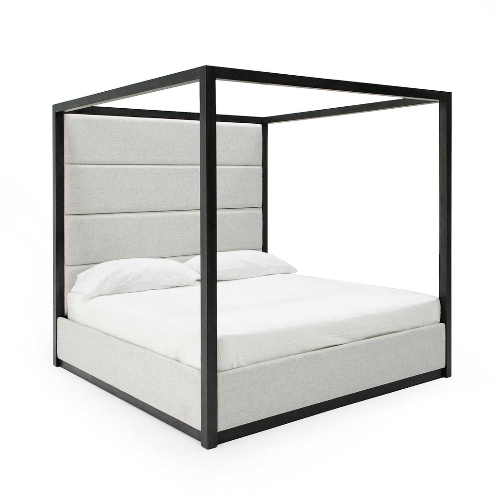 Manhattan - Contemporary Canopy Grey Bedroom Set - Contemporary Canopy Grey Bedroom Set