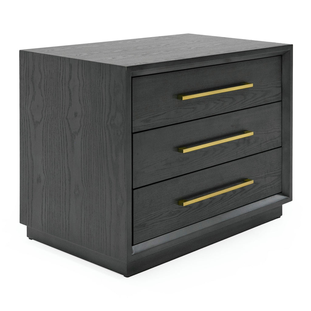 Manhattan - Contemporary Grey and Gold Nightstand