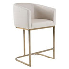 Yukon - Modern Off White Fabric & Brushed Brass Counter Chair
