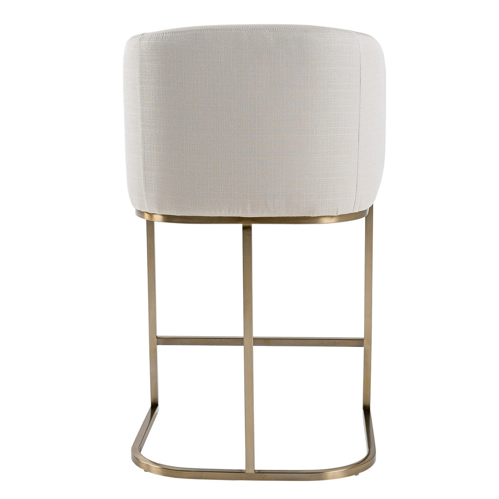 Yukon - Modern Off White Fabric & Brushed Brass Counter Chair