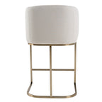 Yukon - Modern Off White Fabric & Brushed Brass Counter Chair